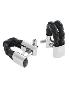 Tateossian London RT Scoubidou Fibre Optic Wraparound - Blue and Black CL0616 - Cufflinks | Sam's Tailoring Fine Men's Clothing