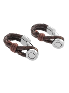 Tateossian London RT Scoubidou Pivot Button Wraparound Cufflinks - Brown CL1471 - Cufflinks | Sam's Tailoring Fine Men's Clothing