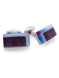 Tateossian London RT Tablet Tartan - Purple CL2700 - Cufflinks | Sam's Tailoring Fine Men's Clothing