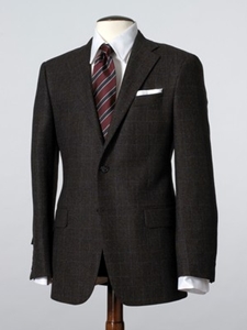 Sterling Collection Chocolate Brown Plaid Tweed Suit M0325324017 - Hickey Freeman Sterling Slim Collection  |  SamsTailoring  |  Sam's Fine Men's Clothing