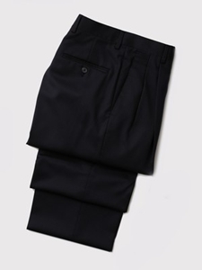 Hart Schaffner Marx Gabardine Navy Double Pleat Trouser 535215466719 - Trousers | Sam's Tailoring Fine Men's Clothing