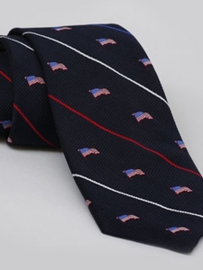 Robert Talbott Ties: Navy USA Flag Print Tie 10698A0-01 | SamsTailoring | Fine Men's Clothing