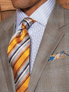 Robert Talbott Blue Silk Pocket Square 16" 30134-05 - Pocketsquares | Sam's Tailoring Fine Men's Clothing