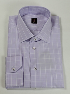 Robert Talbott Lavender withRobert Talbott White Window Pane Plaid Estate Dress Shirt F1768B3U-03 - Spring 2015 Collection Dress Shirts | Sam's Tailoring Fine Men's Clothing