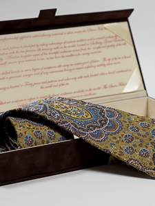 Robert Talbott Blue and Gold Woven Paisley Seven Fold Tie 51736M0 - Seven Fold Ties | Sam's Tailoring Fine Men's Clothing