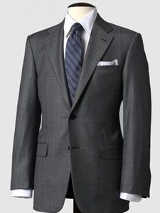 Hickey Freeman Tailored Clothing: Mahogany Collection Grey Suit with Navy Windowpane A03031302000 - SamsTailoring | Fine Men's Clothing