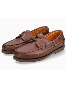 Dark Brown Grain Leather Laces Boat Shoe | Mephisto Men's Shoes | Sam's Tailoring Fine Men's Clothing