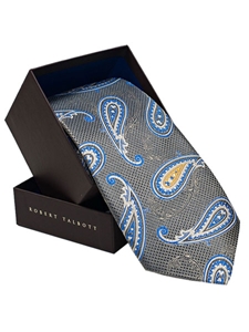 Robert Talbott Gray/Blue/Gold/Paisley Best of Class Tie 56629E0-06 - Spring 2013 | Sam's Tailoring Fine Men's Clothing