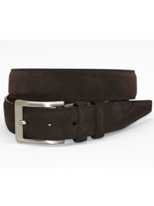Torino Leather Italian Sueded Calfskin Belt - Brown 54451 - Resort Casual Belts | Sam's Tailoring Fine Men's Clothing