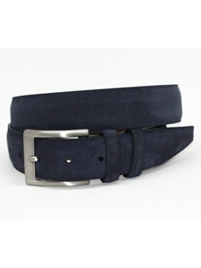 Torino Leather Italian Sueded Calfskin Belt - Navy 54452 - Resort Casual Belts | Sam's Tailoring Fine Men's Clothing