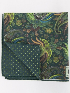 Robert Talbott Green Estate Pocket Square 15" 30359-04 - Pocket Squares | Sam's Tailoring Fine Men's Clothing