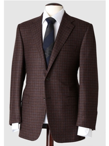 Hickey Freeman Tailored Clothing Mahogany Collection Brown Tattersall Sportcoat 035506003A04 - Suits | Sam's Tailoring Fine Men's Clothing