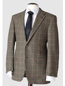 Hickey Freeman Tailored Clothing Mahogany Collection Tan Houndstooth Sportcoat 035502026A04 - Suits | Sam's Tailoring Fine Men's Clothing