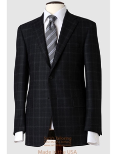 Hickey Freeman Tailored Mahogany Collection Black Windowpane Sportcoat 035502011B04 - Suits and Sportcoats | Sam's Tailoring Fine Men's Clothing