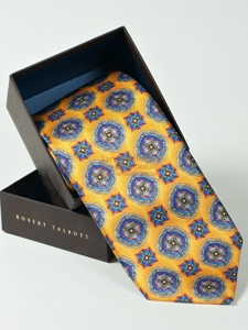 Robert Talbott Yellow Gold with Floral Design Best of Class Tie 53354E0-03 - Best Of Class Ties | Sam's Tailoring Fine Men's Clothing