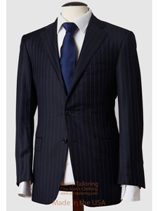 Hickey Freeman Tailored Clothing Mahogany Collection Navy Striped Suit 035303016F19 - Suits and Sportcoats | Sam's Tailoring Fine Men's Clothing