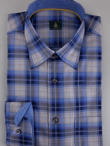 Robert Talbott Blue Check Windowpane RT Sport Shirt LUM43051-01 - Spring 2015 Collection Sport Shirts | Sam's Tailoring Fine Men's Clothing