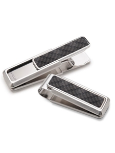 M-Clip Stainless With Black Carbon Fiber Money Clip SS-BSS-BKCF - Stainless Steel Money Clips | Sam's Tailoring Fine Men's Clothing