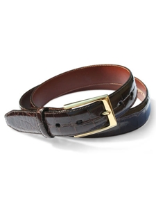 M-Clip Alligator Belts - Dark Brown Alligator Belt BT-BRN-GATR - Exotic Belts and Wallets | Sam's Tailoring Fine Men's Clothing