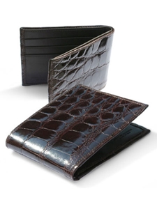M-Clip Wallets - Dark Brown Alligator Wallet WT-BRN-GATR - Exotic Belts and Wallets | Sam's Tailoring Fine Men's Clothing