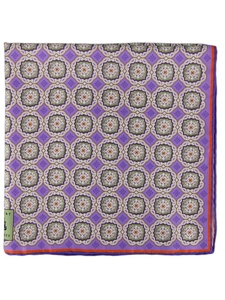 Robert Talbott Lilac Silk Floral Emblems Pocket Square 30280-05 - Spring 2015 Collection Pocket Squares | Sam's Tailoring Fine Men's Clothing