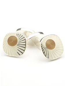 Optic Coffee .925 Sterling Silver Cufflinks LC1105 - Robert Talbott Cufflinks | Sam's Tailoring Fine Men's Clothing