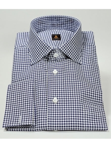 Robert Talbott Navy Check Medium Spread Collar Dress Shirt F7810B3U-SAM6665 - Spring 2015 Collection Dress Shirts | Sam's Tailoring Fine Men's Clothing