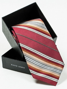 Robert Talbott Maroon Stripes Best Of Class Tie RTBOC0018-SAM58 - Spring 2014 Collection Best Of Class Ties | Sam's Tailoring Fine Men's Clothing