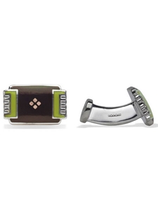 Robert Talbott Kiwi Deco Tray Cufflink LC1275-01 - Spring 2014 Collection Cufflinks | Sam's Tailoring Fine Men's Clothing