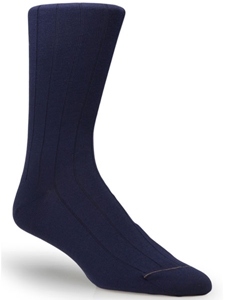 Navy Solid Rib Wool Sock TA1108C2-01 - Robert Talbott Socks Footwear | Sam's Tailoring Fine Men's Clothing