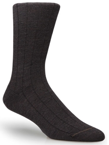 Brown Solid Rib Wool Sock TA1108C4-01 - Robert Talbott Socks Footwear | Sam's Tailoring Fine Men's Clothing