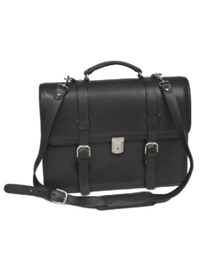 Aston Leather Black Double Compartment Briefcase 211-BC - Spring 2016 Collection Business and Travel Essentials | Sam's Tailoring Fine Men's Clothing