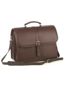 Aston Leather Brown Briefcase with Laptop Computer Case 237-BC - Spring 2016 Collection Business and Travel Essentials | Sam's Tailoring Fine Men's Clothing