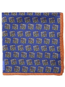 Robert Talbott Blue Estate Hand Rolled Pocket Square 40189-03 - Spring 2015 Collection Pocket Squares | Sam's Tailoring Fine Men's Clothing