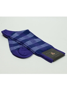 Slate Blue Glen Plaid Design Wool Sock SAMSUITGALLERY-69 - Robert Talbott Socks Footwear | Sam's Tailoring Fine Men's Clothing