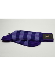 Slate Blue Glen Plaid Design Wool Sock SAMSUITGALLERY-10 - Robert Talbott Socks Footwear | Sam's Tailoring Fine Men's Clothing