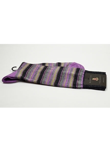 Lilac Stripes Wool Sock SAMSUITGALLERY-12 - Robert Talbott Socks Footwear | Sam's Tailoring Fine Men's Clothing