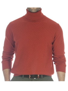 Robert Talbott Brown Orange Moore Jacq Front Tutle Neck Sweater LS684-02 - Fall 2014 Collection Sweaters and Polo | Sam's Tailoring Fine Men's Clothing