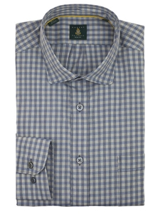 Robert Talbott Haze Meyers Check Wide Spread Collar Trim Fit Dress Shirt TUM34021-10 - Spring 2015 Collection Dress Trim Shirts | Sam's Tailoring Fine Men's Clothing