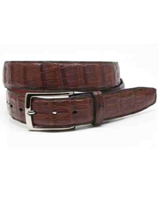 Torino Leather Cognac South American Caiman Belt 50387 - Holiday 2014 Collection Exotic Belts | Sam's Tailoring Fine Men's Clothing