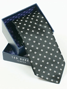 Ted Baker Black with Cross Pattern Silk Tie SAMSTAILOR-5327 - Fall 2014 Collection Ties | Sam's Tailoring Fine Men's Clothing