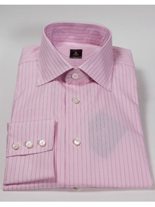 Robert Talbott Pink Wide Spread Collar Stripes Estate Dress Shirt F2490B32 - Spring 2015 Collection Dress Shirts | Sam's Tailoring Fine Men's Clothing