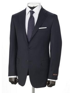 Hickey Freeman Navy Fancy Stripe Tasmanian Suit 45303021B003 - Spring 2015 Collection Suits | Sam's Tailoring Fine Men's Clothing