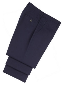 Hickey Freeman Navy Cotton Silk Trousers 51604006F063 - Spring 2015 Collection Trousers | Sam's Tailoring Fine Men's Clothing