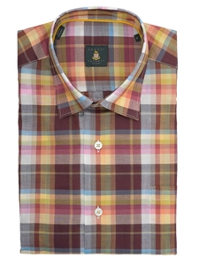 Antelope Plaid Check Design Medium Spread Collar Anderson Sport Shirt LUM15S05-03 - Robert Talbott Sport Shirts | Sam's Tailoring Fine Men's Clothing