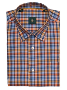 Robert Talbott Melon with Check Design Medium Spread Collar Cotton Classic Fit Anderson Sport Shirt LUM15S25-04 - Spring 2015 Collection Sport Shirts | Sam's Tailoring Fine Men's Clothing