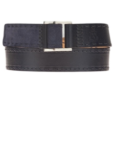 Robert Talbott Navy with Tonal Stitching Calf and Suede Leather Belt BL122-04 - Spring 2015 Collection Belts and Straps | Sam's Tailoring Fine Men's Clothing