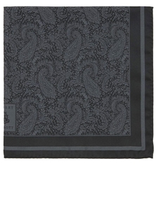 Robert Talbott Charcoal with Paisley Design FW Pocket Square 13 Inches 46356-01 - Spring 2015 Collection Pocket Squares | Sam's Tailoring Fine Men's Clothing