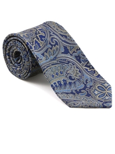 Robert Talbott Blue with Paisley Design Silk Hearst Castle Seven Fold Tie 51890M0-02 - Spring 2016 Collection Seven Fold Ties | Sam's Tailoring Fine Men's Clothing