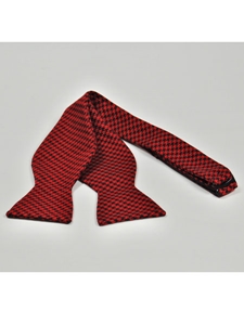 IKE Behar Black Red with Geometric Design Silk Bow Tie SAMSTAILORINGIMG-0043 - Spring 2015 Collection Bow Ties | Sam's Tailoring Fine Men's Clothing